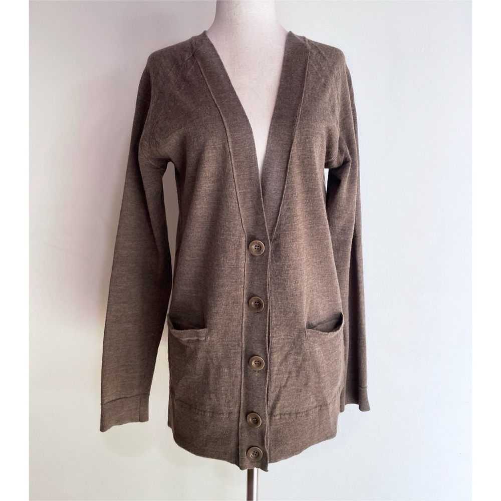 Authentic See by Chloe Brown Virgin Wool Cardigan Sweater Chloé US 8​​​​